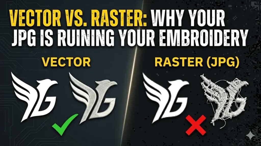 Vector vs. Raster: Why Your JPG is Ruining Your Embroidery
